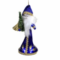 De Carlini Santa Tree Glass Ornament Italian Victorian Bn453 Blue