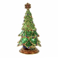 Hinged Trinket Box Christmas Tree With Star Box Metal Magnetic Presents 4053