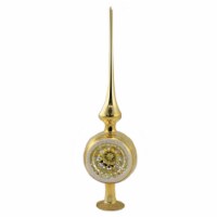 Inge Glas Shiny Gold Reflection Finial Glass Tree Topper Christmas 2161R033