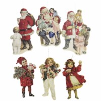 Holiday Ornament Children And Santa Dummy Boards Christmas Victorian Toys Rl9796