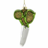 Holiday Ornament Scissors Ornament Glass Teacher Craft Glitter Yq0008 Green