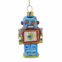 Holiday Ornament Mini Robot Ornament Glass Christmas Toys Machine Tt0737 Blue