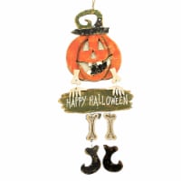 Halloween Spooky Greeting Decor Wood Wall Hanging Trick Or Treat J8686 Pumpkin