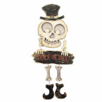 Halloween Spooky Greeting Decor Wood Wall Hanging Trick Or Treat J8686 Skull