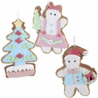 Holiday Ornament Pastel Claydough Iced Cookie Christmas Glittered Sugar D3383 Tree