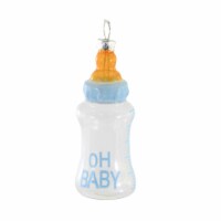 Holiday Ornament Welcome Baby Glass Christmas Child Bottle Go8612 Blue