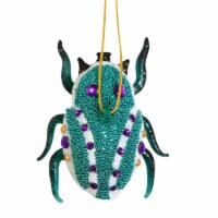 Holiday Ornament Tiny Beetle Glass Christmas Bug Colorful Jewels Go6919 Blue