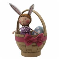 Lori Mitchell Easter Greetings Polyresin Bunny Ears Basket Egg 13312