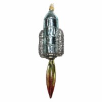 Morawski Rocketship W/ Twin Boosters Glass Ornament Rocket Ship Space 19121