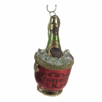 Holiday Ornament Cheers Glass Celebrate New Years Champagne Go7006 Red