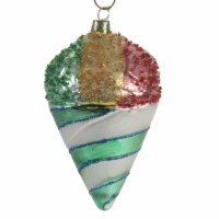 Holiday Ornament Rainbow Snow Cone Glass Summertime Treat Shaved Ice Go2517