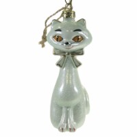 Holiday Ornament Kitschy Kitten Glass Cat Mid Century Mcm Go848 Mint