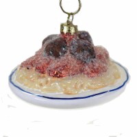 Holiday Ornament Family Style Spaghetti Plate Pasta Meatball Tomato Sauce Go6547