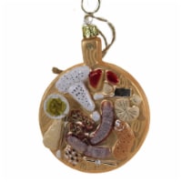 Holiday Ornament Charcuterie Glass Board Cheese Meat Fruit Knife Go6737