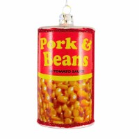 Holiday Ornament Can Of Pork & Beans Glass Ornament Dinner Van Camps Go6506
