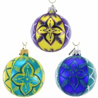 Santa Land Fleur-De-Orleans Glass Ornament Ball Mardi Gras Krewe 20M1100