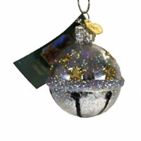 Old World Christmas Jingle Bell Glass Horse Bell Style 38022 Silver