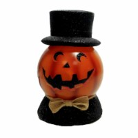 Stony Creek Halloween Pre-Lit Ball W/Base Glass Jack-O-Lantern Hol0286 Moon