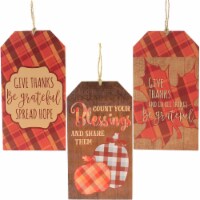 Thanksgiving Print Plaques Hanging Tags Wood Give Thanks Er55356