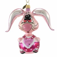 Blu Bom Lop Eared Pink Momma Bunny Glass Ornament Mom Mother Rabbit 19011