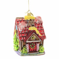 Huras Cotton Candy Gingerbread House Glass Ornament Candy Cane Gum Drop S748a