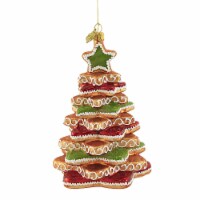 Huras Gingerbread Christmas Tree Glass Ornament Shortbread Pastry Bake S443c