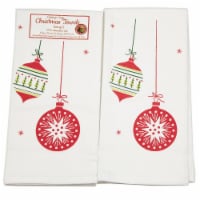 Decorative Towel Vintage Round & Drop Ornament Christmas Brite Kitchen Retro Vl83s