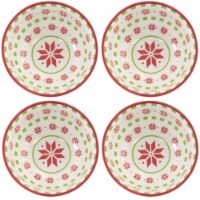 Tabletop Snowflake Mini Snack Bowls Ceramic Vintage Look Pattern A42015