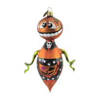 Blu Bom Pumpkin Man Glass Ornament Halloween Pirate 2021-292