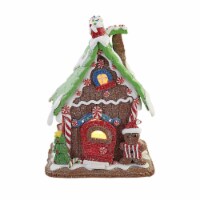 Christmas Gingerbread House With Led Clay Table Top Lighted Gbj0021 Green