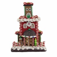 Christmas Gingerbread LED Cookie House Clay Battery W/Timer D2864 Red