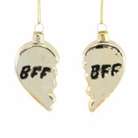 Holiday Ornament Bff Heart Set Of 2 Ornament Charm Best Friend Go8312 Gold