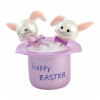 De Carlini Bunnies In A Top Hat Glass Ornament Easter Spring Bunny A1835