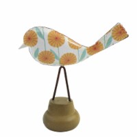 Home Decor Mod Floral Bird On Stand Metal Mother's Dayy Cb176161 Orange