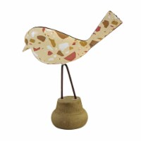 Home Decor Terrazzo Bird On Stand Metal Mother's Day Cb176063 Tan