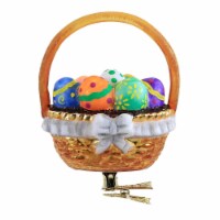 Morawski Brown Clip On Easter Basket Glass Ornament Decorated Eggs Spring 21390