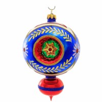 Sbk Gifts Holiday Blue Floral Triple Reflector Ornament Teardrop Christmas Sbk221004