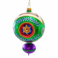 Sbk Gifts Holiday Green Floral Triple Reflector Ornament Teardrop Christmas Sbk221005