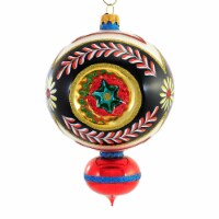 Sbk Gifts Holiday Black Floral Triple Reflector Ornament Teardrop Christmas Sbk221008