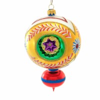 Sbk Gifts Holiday Gold Floral Triple Reflector Ornament Teardrop Christmas Sbk221007