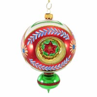 Sbk Gifts Holiday Red Floral Triple Reflector. Ornament Teardrop Christmas Sbk221011