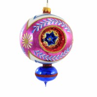 Sbk Gifts Holiday Fuchsia Floral Triple Reflector Ornament Teardrop Christmas Sbk221012