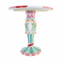 Tabletop Sweet Treat Cake Stand Ceramic Nutcracker Peppermint Dessert 2929304