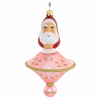 Sbk Gifts Holiday Pink Spin Top St Nick Glass Ornament Ufo Santa Sbk221044