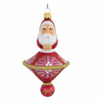 Sbk Gifts Holiday Fuchsia Spin Top St Nick Glass Ornament Santa Ufo Sbk221043