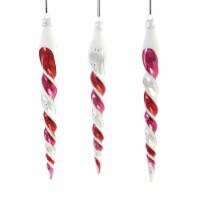 Sbk Gifts Holiday Candy Cane Twisted Icicles S/3 Ornament Red White Glittered Sbk221036