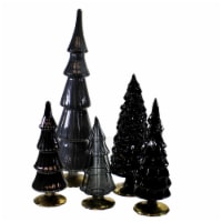 Christmas Black Gray Glass Hued Trees S/5 Decorate Halloween Mercury Ms2040bk
