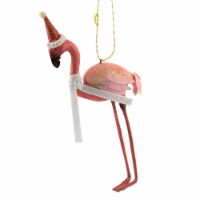 Holiday Ornament Party Flamingo Resin Santa Hat Christmas Beach Pa864 White