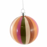 Holiday Ornament Tonal Pinwheel Bauble Mid Century Ball Stripes Go6824 Pink