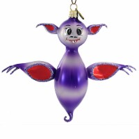 Blu Bom Batty Elmer Glass Halloween Ornament Cute Fangs 110396